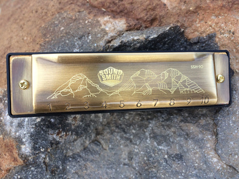 Sound Smith Harmonica SSH-10 - Key of C - SOUND SMITH  Harmonica - 10-hole harmonica - bronze harmonica - sisters, oregon - gifts